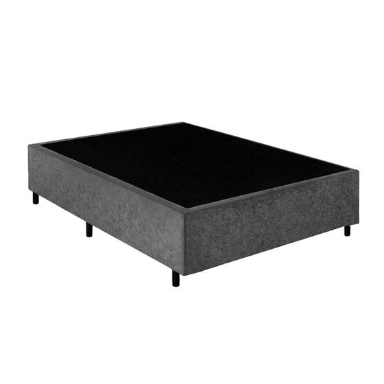 Cama Box Casal 138 Cinza Suede - Santo Box Menor preço em Cama Box Casal 138 Cinza Suede - Santo Box