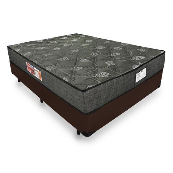 Imagem de Cama Box Casal 138 Tecido Sintético Marrom com Colchão de Espuma D23 - Prorelax - Sienna 14cmx138cmx188cm