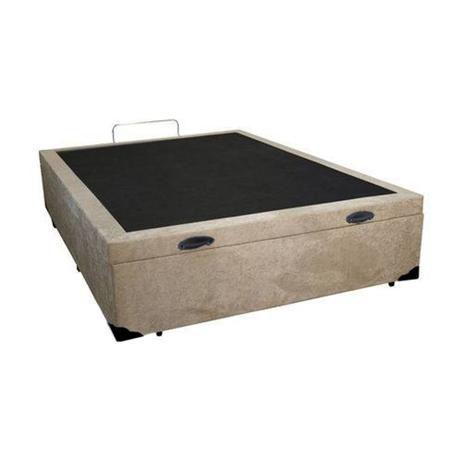 Cama Box Casal Baú Suede Bege - 138x188x35 Menor preço em Cama Box Casal Baú Suede Bege - 138x188x35