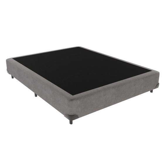 Imagem de Cama Box Casal Bege de Madeira 138cm KazaMix