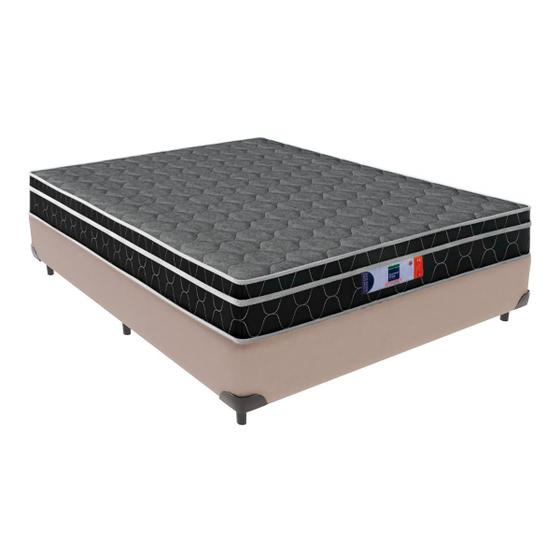 Imagem de Cama + Box Casal Bege Resistente Comfort Prime Firme D28 138x188