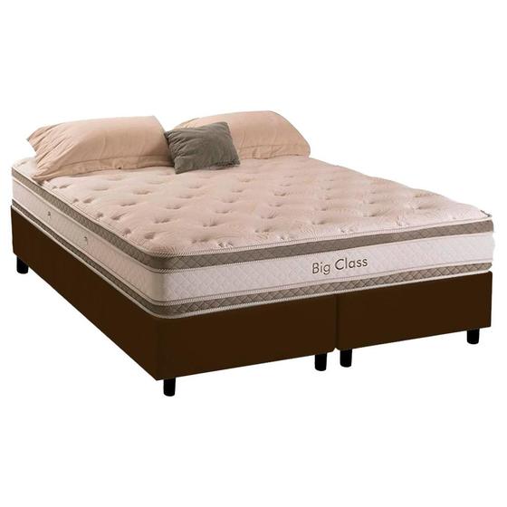 Imagem de Cama Box Casal Bipartida + Colchão Herval Big Class Molas ConforClass 138x188x72