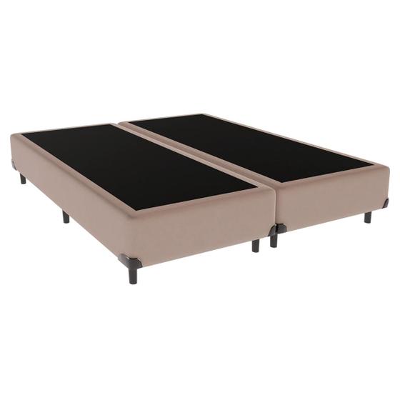 Imagem de Cama Box Casal Bipartida Suede Bege