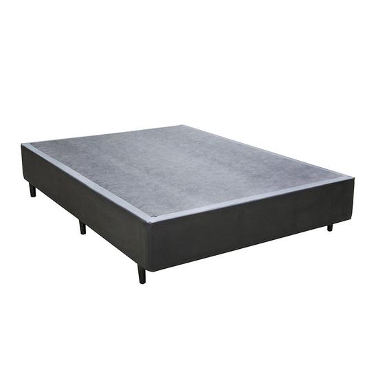 Imagem de Cama Box Casal Bipartida Suede Preto Sp Móveis 65x138x188