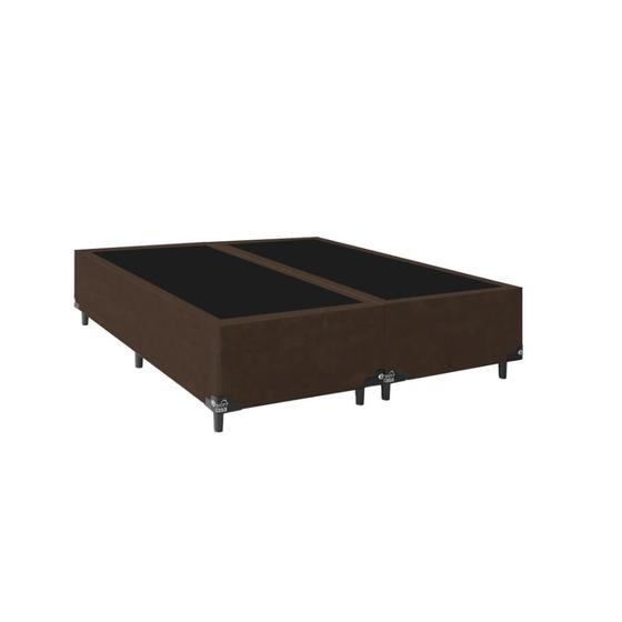 Imagem de Cama Box Casal Bipartido - 39x138x188cm - Suede Marrom