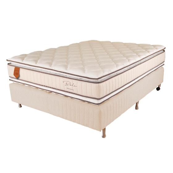 Imagem de Cama Box Casal (Box + Colchão) 138X188X65 Bali Prorelax Molas Ensacadas Pillow Top Duplo