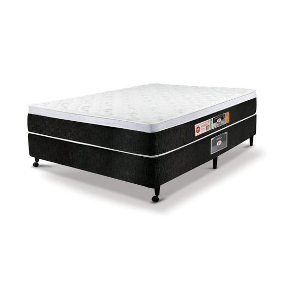 Imagem de Cama Box Casal Castor Black e White Air One Face D45 138x188x50 + Box Castor