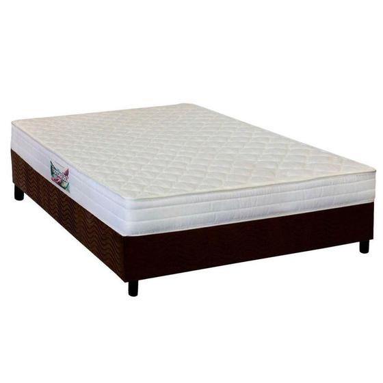 Imagem de Cama Box Casal: Colchão Anatômico Herval AG65 Frontier + Base CRC Suede Brown(138x188)