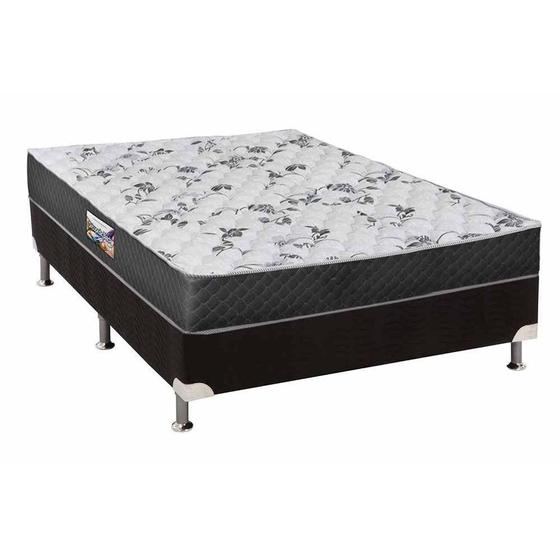 Imagem de Cama Box Casal: Colchão Anatômico Herval D28/EP Ortopedic Black+ Base CRC Suede Black(138x188)