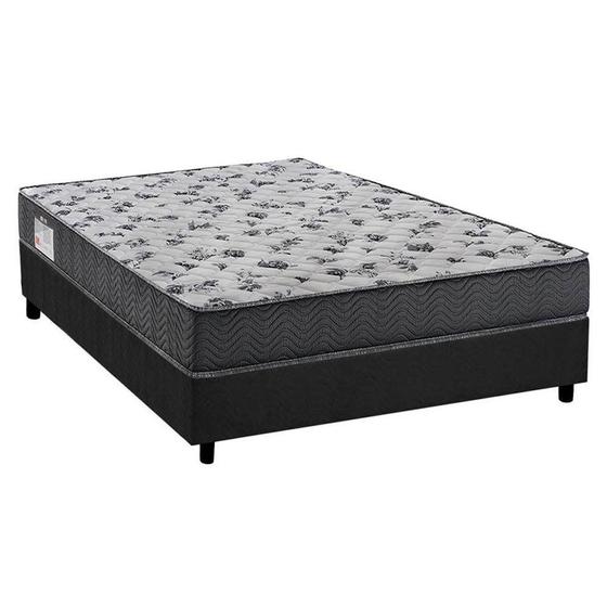 Imagem de Cama Box Casal: Colchão Anatômico Ortobom D33/EP ISO 100 Ultra Firme + Base CRC Suede Gray(138x188)