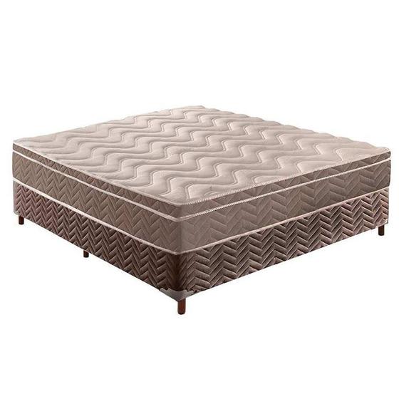 Imagem de Cama Box Casal: Colchão Anatômico Paropas D33/EP Confort Ultra Firme + Base CRC Rústico Brown(138x188)