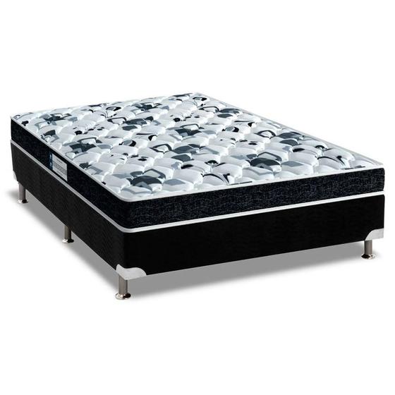 Imagem de Cama Box Casal: Colchão Anatômico Probel D28/EP Advanced Tech1000 + Base CRC Suede Black(138x188)