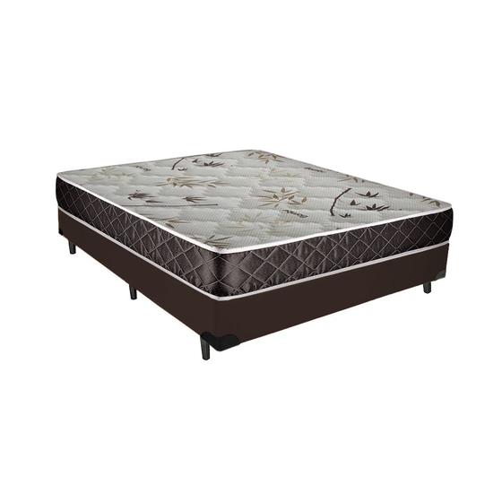 Imagem de Cama Box Casal Colchão Aylla Espuma D33 Acolchões + Box Sintético 54x138x188