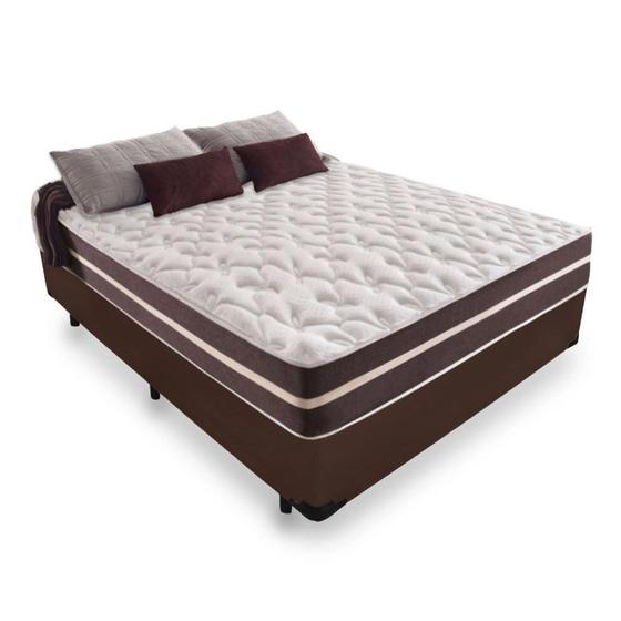 Imagem de Cama Box Casal + Colchão De Molas - Anjos - Classic Superlastic 138cm Marrom