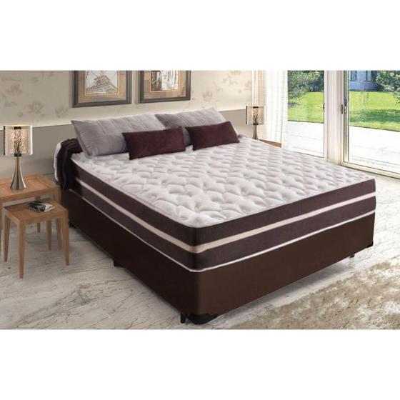 Imagem de Cama Box Casal + Colchão De Molas Colchões Classic Superlastic 138x188x64 Cor:marrom