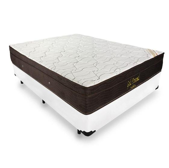 Imagem de Cama Box Casal + Colchão De Molas Ensacadas - Ortobom - Gold Personal 138x188x63cm