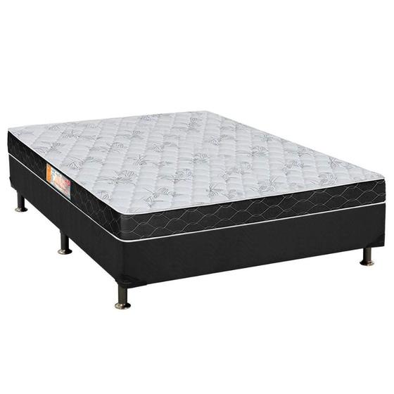 Imagem de Cama Box Casal: Colchão Espuma Castor Sleep Max + Base CRC Suede Gray(138x188)