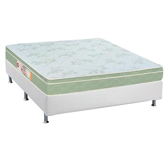 Imagem de Cama Box Casal: Colchão Espuma D33 Castor Sleep Max + Base CRC Courano White(138x188)