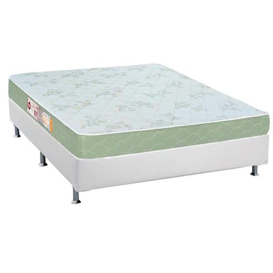 Imagem de Cama Box Casal: Colchão Espuma D33 Castor Sleep Max + Base CRC Courano White(138x188)