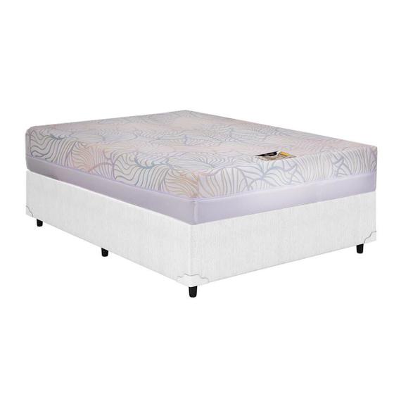 Cama Box Casal Colchão Espuma D33 Castor Vitagel Space Vácuo + Base CRC Courano White(138x188