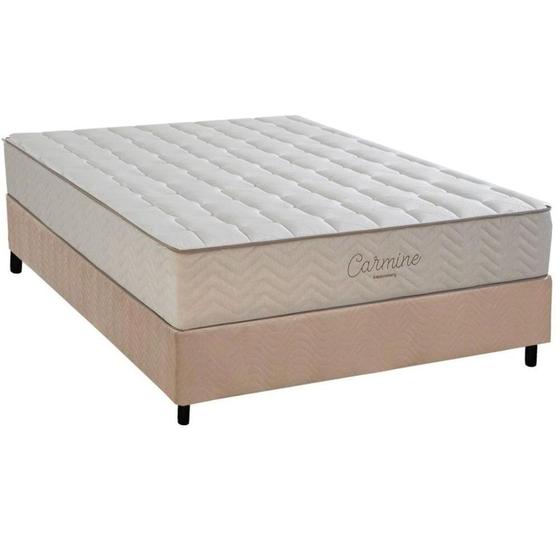 Imagem de Cama Box Casal: Colchão Espuma D33 Kappesberg Anatômico Carmine + Base CRC Suede Clean (138x188)