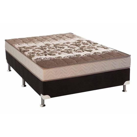 Imagem de Cama Box Casal: Colchão Espuma D33 Kappesberg  Sonolev + Base CRC Suede Black(138x188)