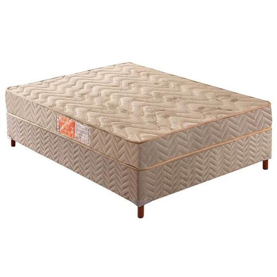 Imagem de Cama Box Casal: Colchão Espuma D33 Paropas Pasquale + Base CRC Rústico Clean(138x188)