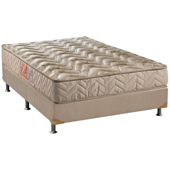 Imagem de Cama Box Casal: Colchão Espuma D33 Paropas Pasquale + Base CRC Suede Clean(138x188)