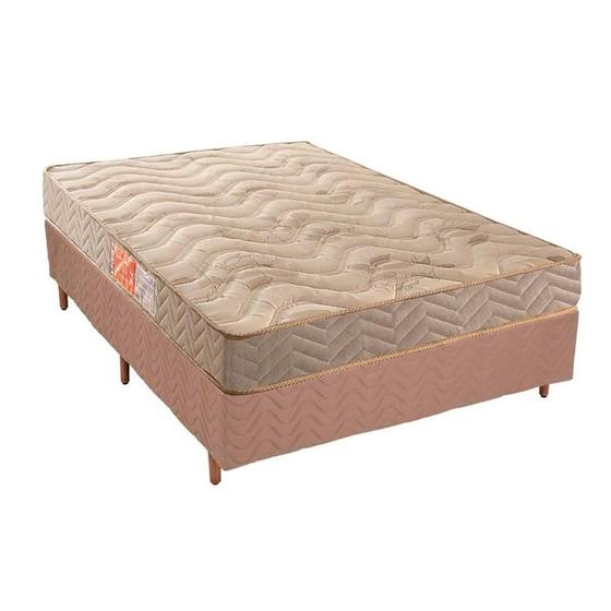 Imagem de Cama Box Casal: Colchão Espuma D33 Paropas Pasquale + Base CRC Suede Clean(138x188)