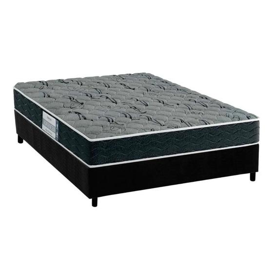 Imagem de Cama Box Casal: Colchão Espuma D33 Probel Advanced Mega Resistente + Base CRC Suede Black(138x188)