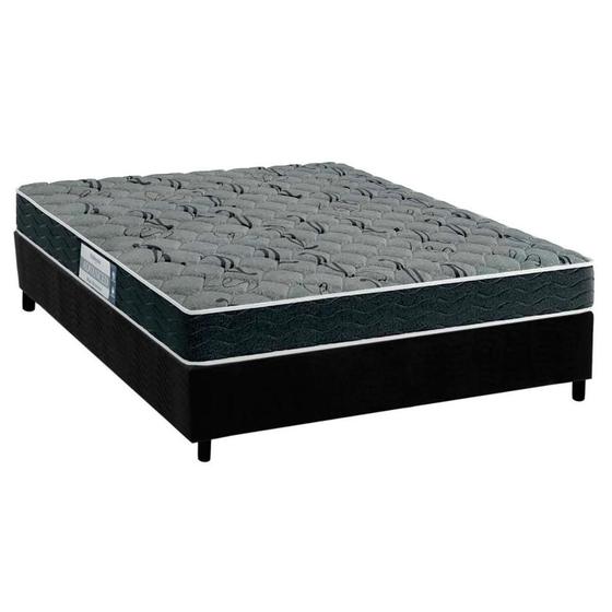 Imagem de Cama Box Casal: Colchão Espuma D33 Probel ProDormir Advanced Mega Resistente + Base CRC Suede Black(138x188)
