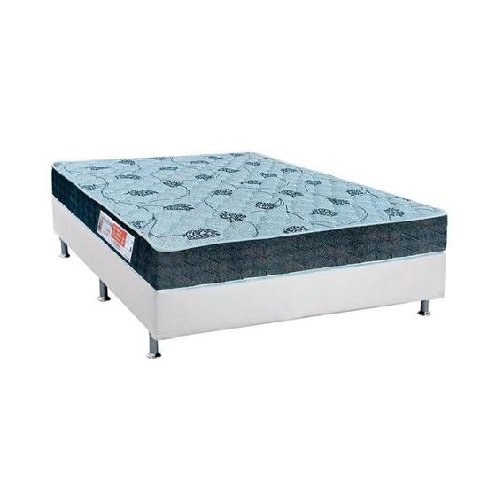 Imagem de Cama Box Casal: Colchão Espuma Orthoflex D45 Comfortpedic Line + Base CRC Courano White(138x188)