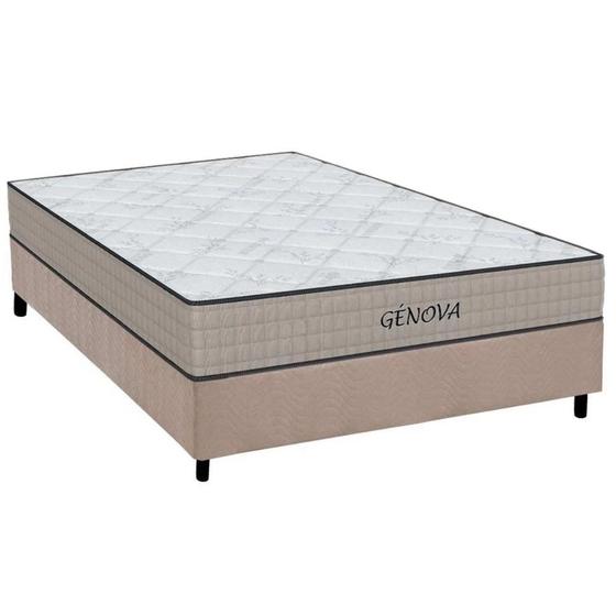 Imagem de Cama Box Casal: Colchão Espuma Orthoflex D45 Genova + Base CRC Suede Clean(138x188)
