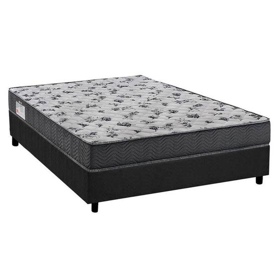 Imagem de Cama Box Casal: Colchão Espuma Ortobom D33/EP ISO 100 Ultra Firme + Base CRC Suede Gray(138x188)