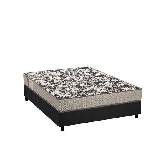 Imagem de Cama Box Casal: Colchão Espuma Ortobom Physical Ultra Resistente + Base CRC Suede Gray(138x188)