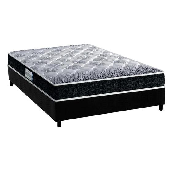 Imagem de Cama Box Casal: Colchão Espuma Probel D33/EP  Advanced Tech1500 + Base CRC Suede Black(138x188)