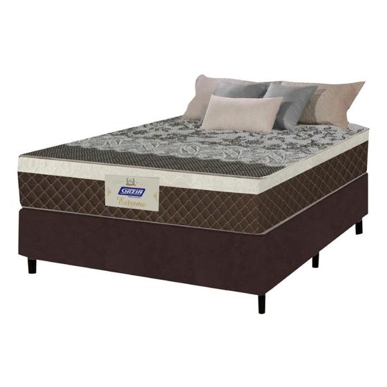 Cama Box Casal Colchão Extreme 138x188x46cm Marrom Menor preço em Cama Box Casal Colchão Extreme 138x188x46cm Marrom