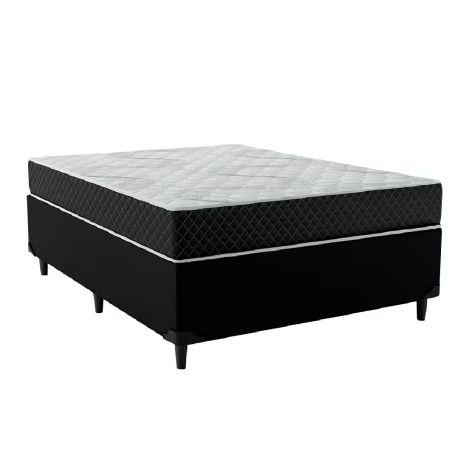 Imagem de Cama Box Casal Colchão Mola Bonnel Acolchões + Box Sintético 60x138x188