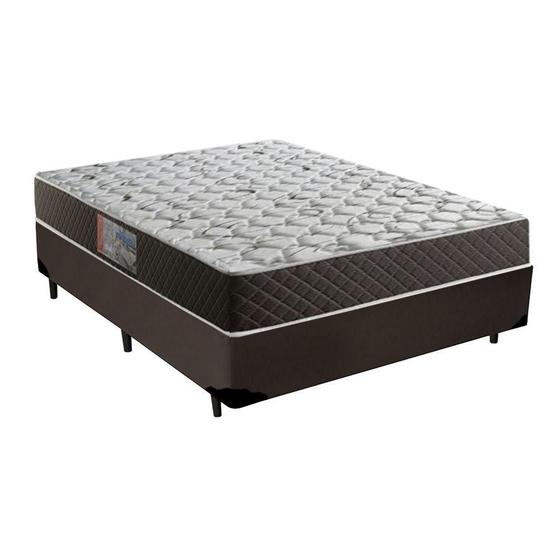 Imagem de Cama Box Casal Colchão Mola Bonnel Belos Sonhos + Box Sintético 60x138x188