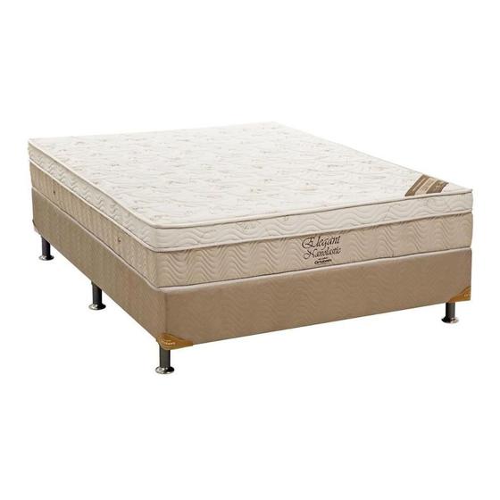 Imagem de Cama Box Casal: Colchão Molas Bonnel Ortobom Nanolastic Elegant + Base CRC Suede Bege(138x188)