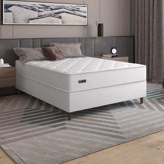 CAMA BOX CASAL + COLCHÃO MOLAS ENSACADAS ATTRACTIVE UMAFLEX ...