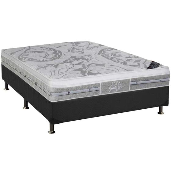 Imagem de Cama Box Casal: Colchão Molas Ensacadas Castor Pocket SLX Grand Plush + Base CRC Suede Gray(138x188)