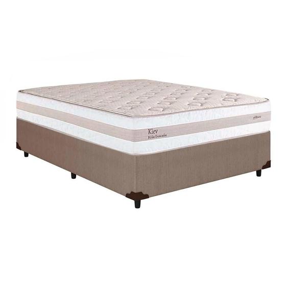 Imagem de Cama Box Casal: Colchão Molas Ensacadas Herval MasterPocket  Kiev + Base CRC Courano Clean(138x188)