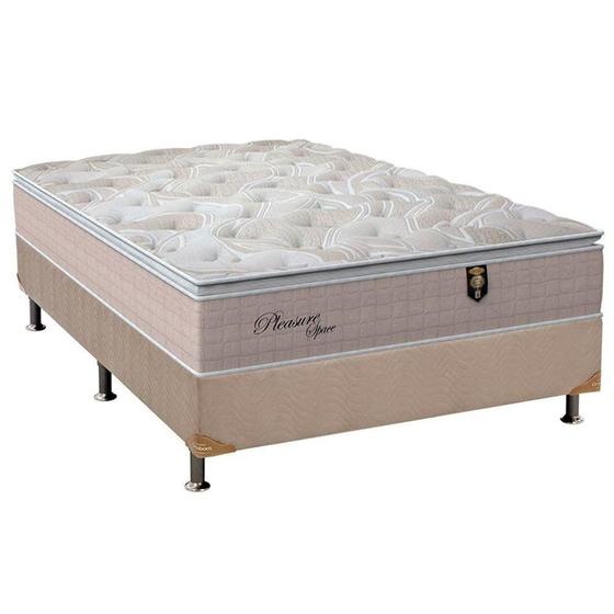 Imagem de Cama Box Casal: Colchão Molas Ensacadas Orthoflex MasterPocket  Pleasure + Base CRC Suede Clean(138x188)