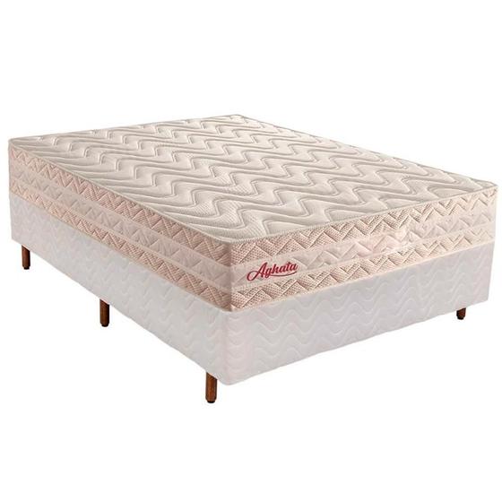 Imagem de Cama Box Casal: Colchão Molas Ensacadas Paropas MasterPocket  Aghata + Base CRC Rústico Branco(138x188)