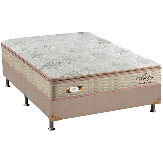 Imagem de Cama Box Casal: Colchão Molas Ensacadas Pelmex MasterPocket  Night Bambu + Base CRC Suede Clean(138x188)