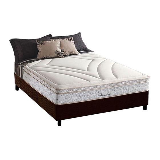 Imagem de Cama Box Casal: Colchão Molas Herval Maxspring American + Base CRC Suede Marrom(138x188)