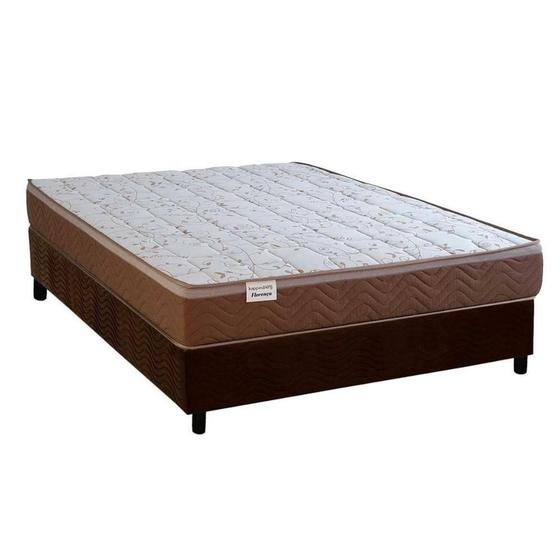 Imagem de Cama Box Casal: Colchão Molas MasterPocket Ensacadas Kappesberg Florença CMP09+ Base CRC Suede Brown (138x188)