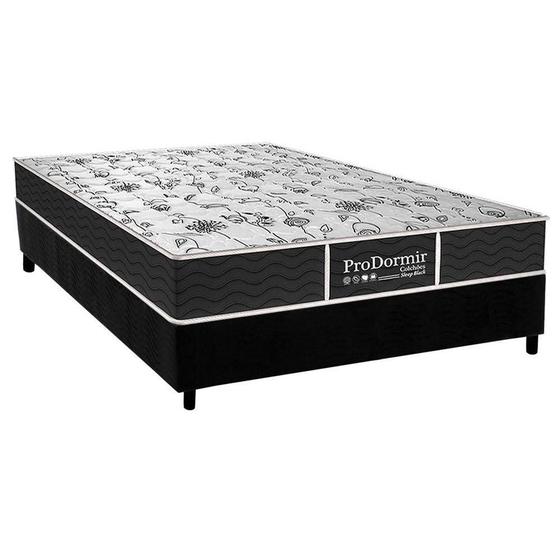 Imagem de Cama Box Casal: Colchão Molas Probel Prolastic Sleep + Base CRC Suede Black(138x188)