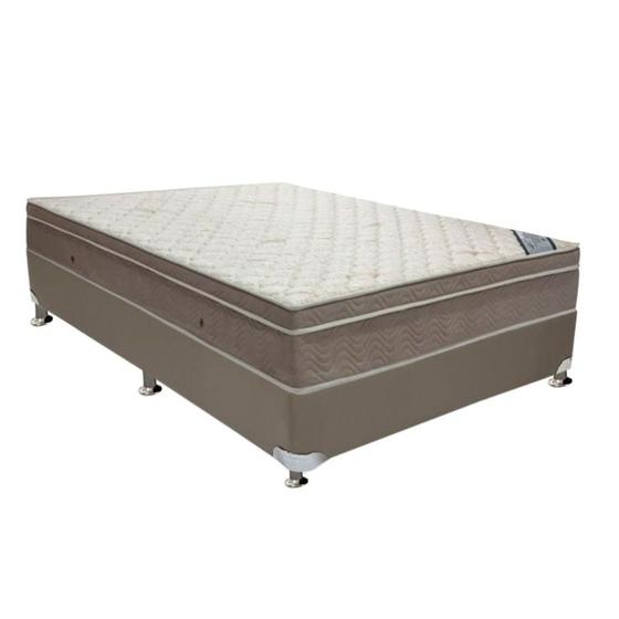 Imagem de Cama Box Casal: Colchão Molas SuperPocket Ensacadas Ortobom Light Saúde + Base CRC Suede Clean (138x188)